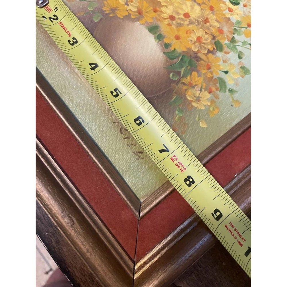 Vintage Original Oil-Acrylic Painting of Flowers-Still Life-on Board in Frame - Picture 10 of 12
